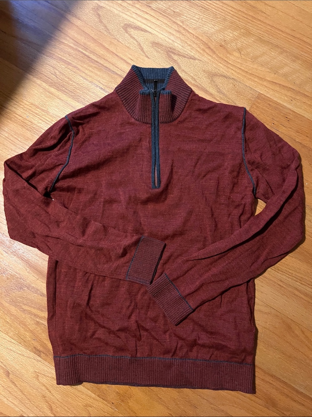 Men's Half-Zip Merino Blend Sweater - Burgundy